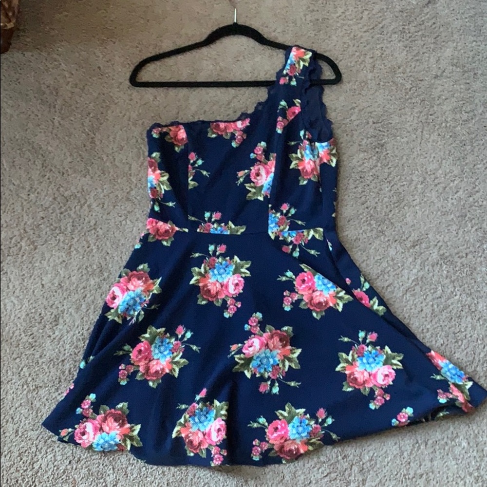 Floral one shoulder dress